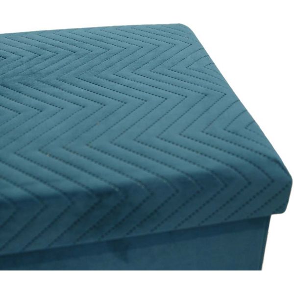 Banc coffre pliable en velours Zig zag - 5