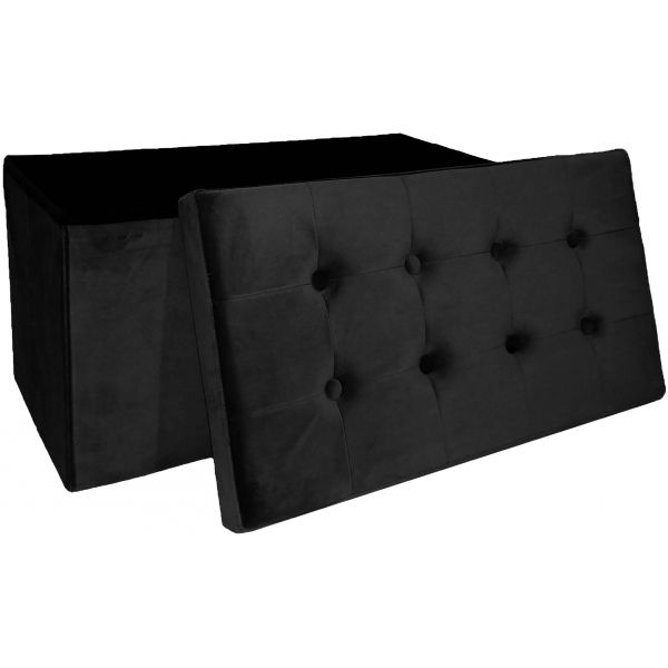 Banc coffre pliable en velours 8 boutons