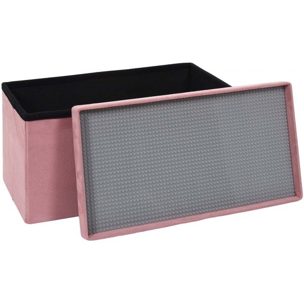 Banc coffre pliable en velours couvercle compatible briques de construction - 7