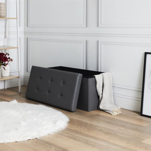 Banc coffre de rangement en polyuréthane Zoé - THE HOME DECO FACTORY