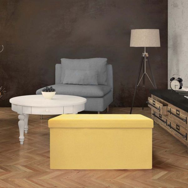 Banc coffre de rangement en suédine Lina - 34,90