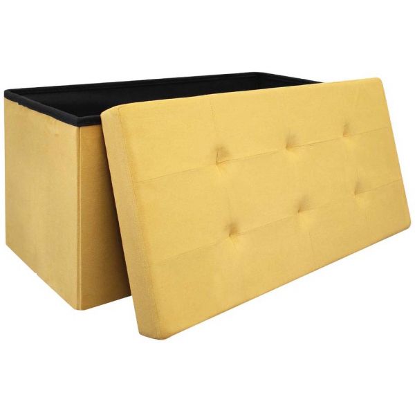 Banc coffre de rangement en suédine Lina