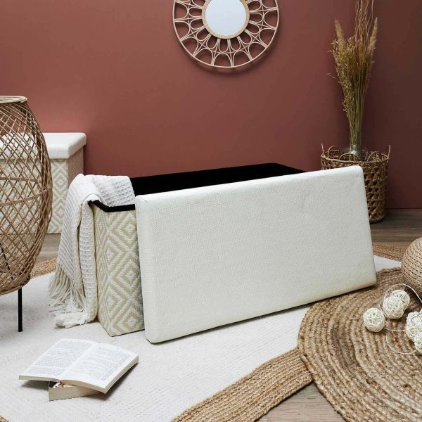 Banc coffre de rangement tressage Mirage - THE HOME DECO FACTORY