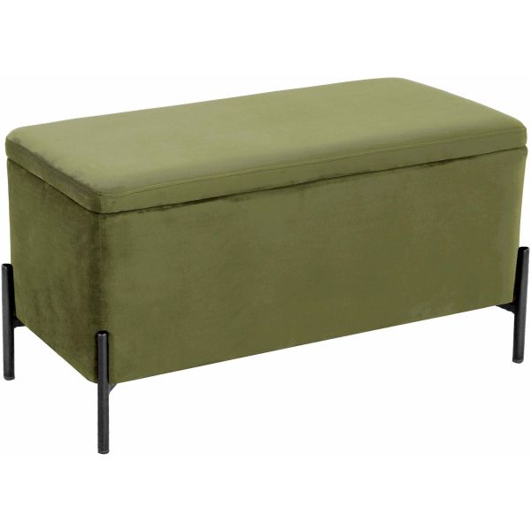 Banc avec coffre de rangement en velours Snog