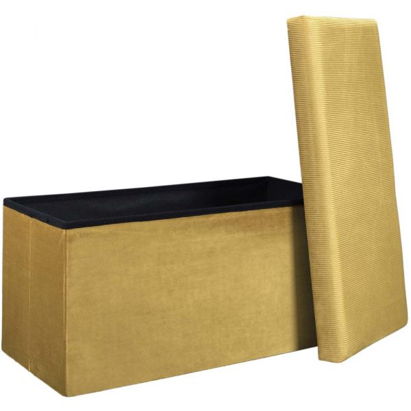 Banc coffre de rangement velours côtelé Giullia - 39,90