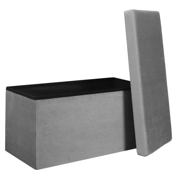 Banc coffre de rangement velours côtelé Giullia - 39,90