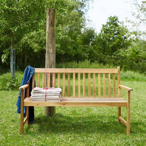 Banc de jardin en acacia massif Natura - 7