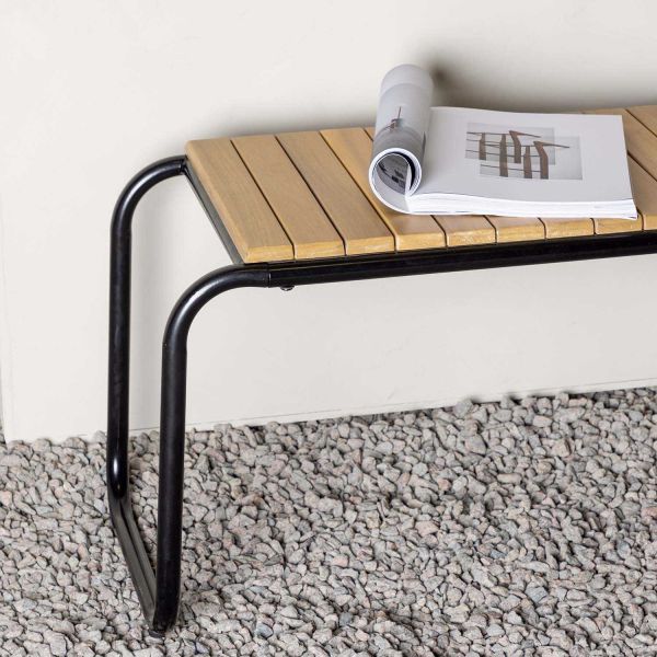Banc de jardin en aluminium et acacia Holmbeck - 8