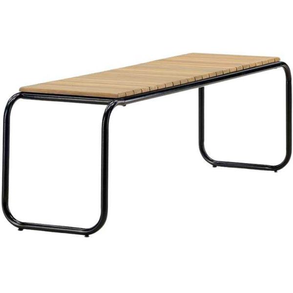 Banc de jardin en aluminium et acacia Holmbeck - VEN-0974