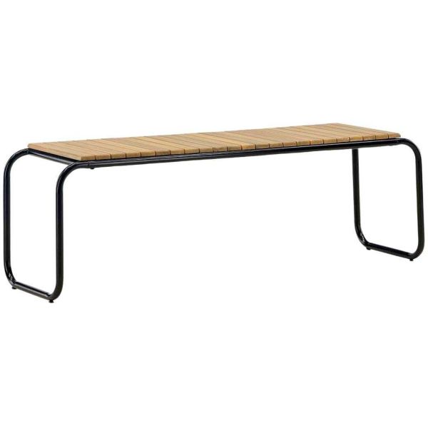 Banc de jardin en aluminium et acacia Holmbeck