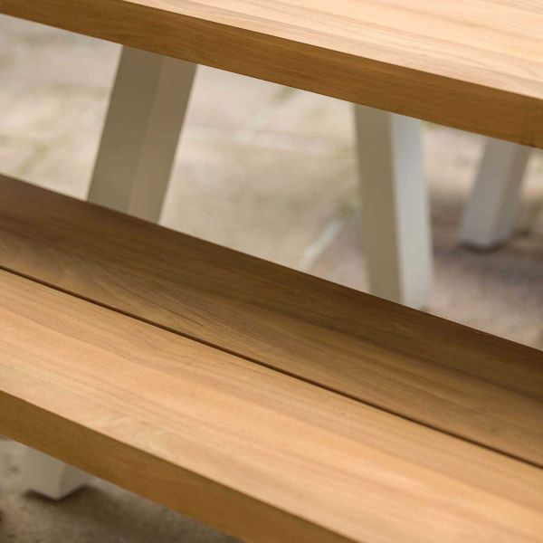 Banc de jardin en aluminium et teck recyclé 4 personnes - 569