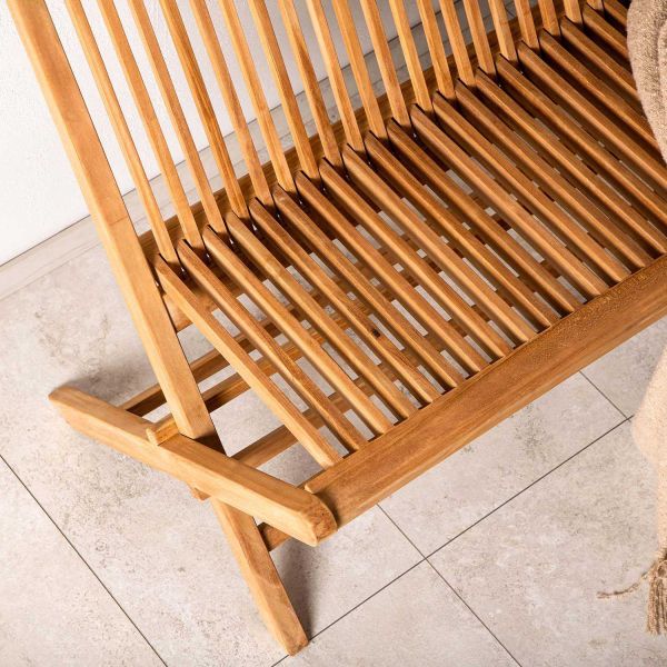 Banc de jardin pliant en teck Ghana - 6