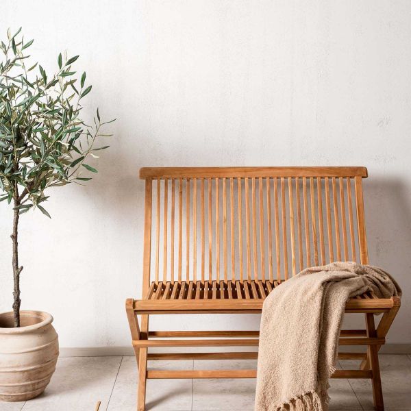 Banc de jardin pliant en teck Ghana - 8