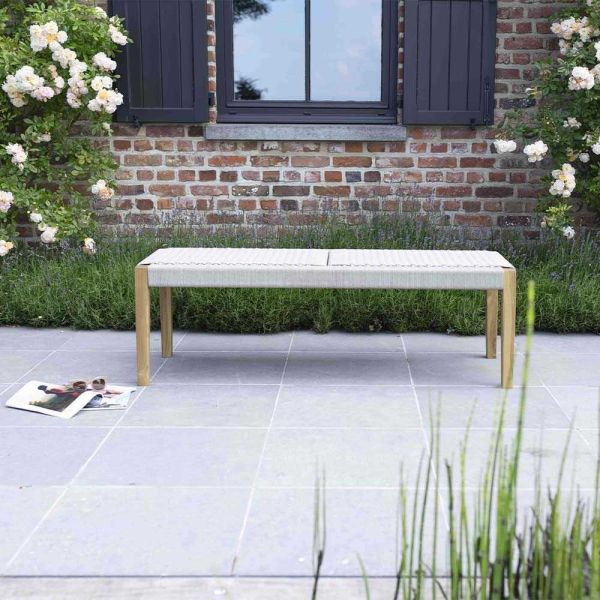 Banc de jardin en teck massif et cordage Calvi - WIS-0279