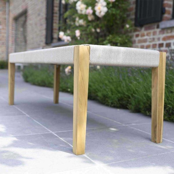 Banc de jardin en teck massif et cordage Calvi - 389