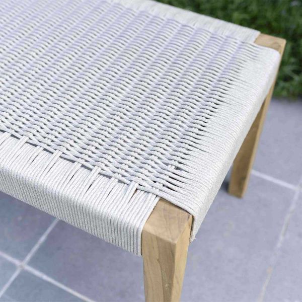 Banc de jardin en teck massif et cordage Calvi - 7