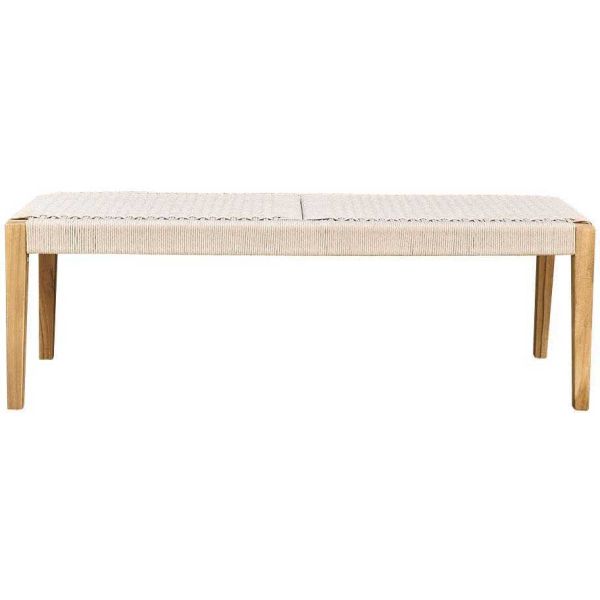 Banc de jardin en teck massif et cordage Calvi