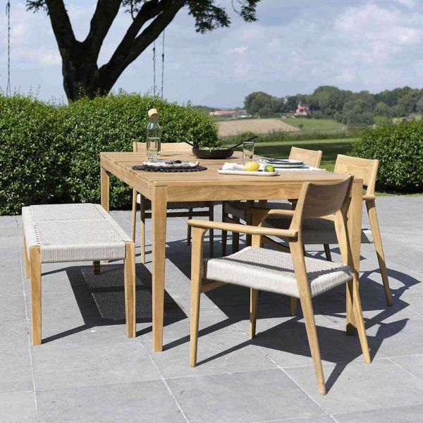 Banc de jardin en teck massif et cordage Calvi - WILSA GARDEN