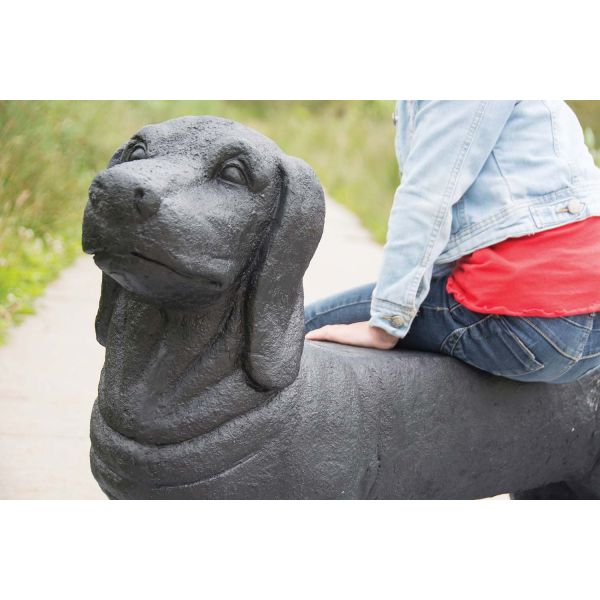 Banc de jardin teckel en pierre - 7