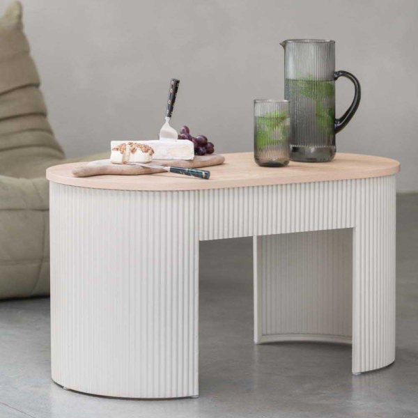 Banc en métal plateau en bois Estriado - LEITMOTIV