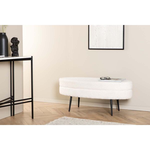 Banc ovale en acier et polyester Otto - 8