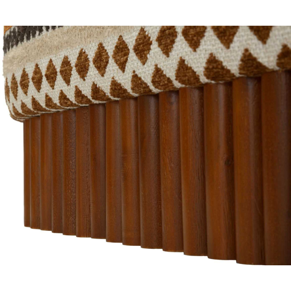 Banc ovale en tissu Etnic 82 x 40 x 40 cm - 7