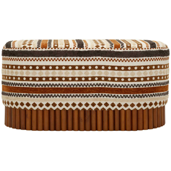 Banc ovale en tissu Etnic 82 x 40 x 40 cm - MAU-0892