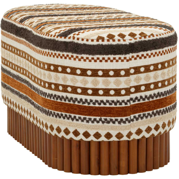 Banc ovale en tissu Etnic 82 x 40 x 40 cm - 159