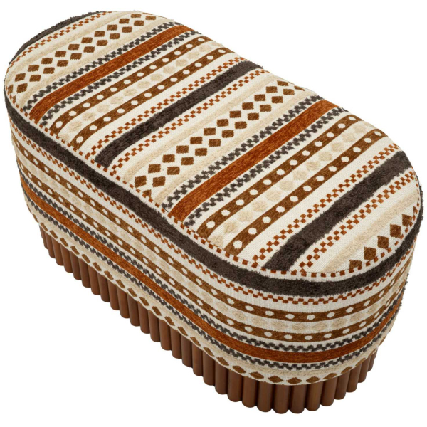 Banc ovale en tissu Etnic 82 x 40 x 40 cm - 5