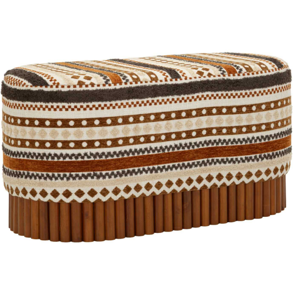 Banc ovale en tissu Etnic 82 x 40 x 40 cm