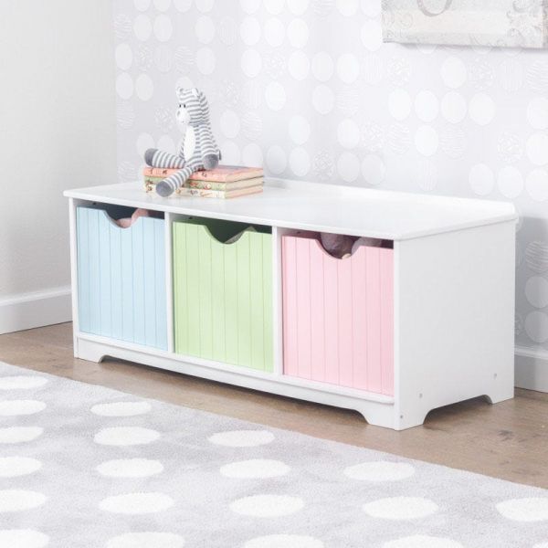 Banc de rangement en bois avec tiroirs pastel - KIDKRAFT