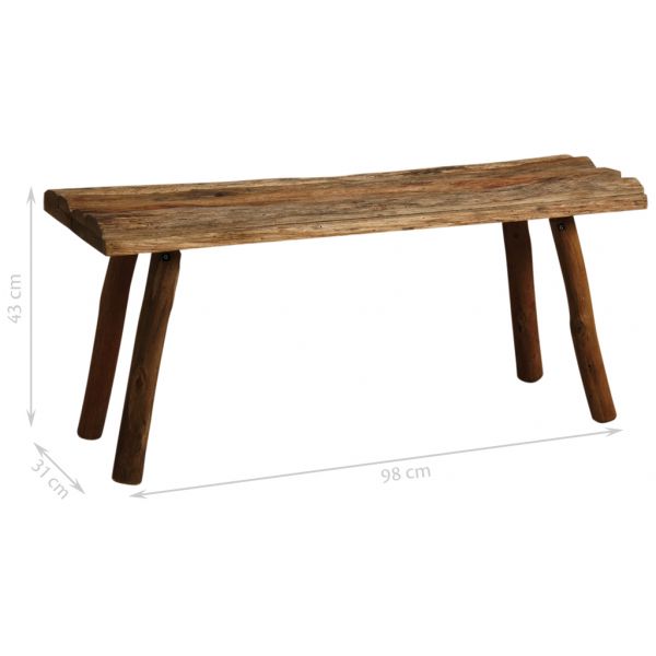 Banc rustique en chêne teinté - AUB-2958
