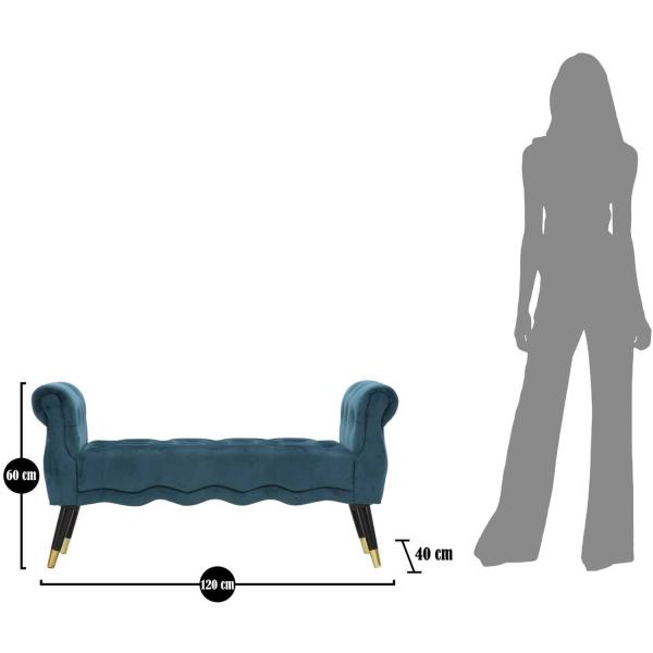 Banc en tissu Paris 120 x 40 x 60 cm - MAU-0816