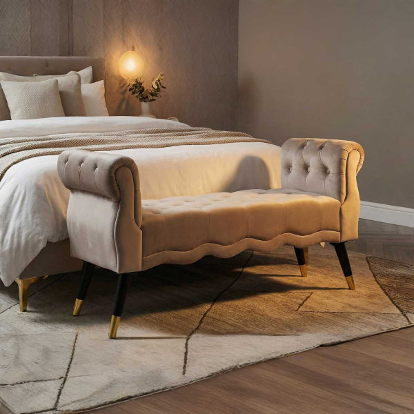 Banc en tissu Paris 120 x 40 x 60 cm - MAURO FERRETTI