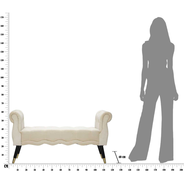 Banc en tissu Paris 120 x 40 x 60 cm - MAU-0814