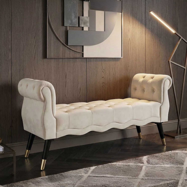 Banc en tissu Paris 120 x 40 x 60 cm - MAURO FERRETTI