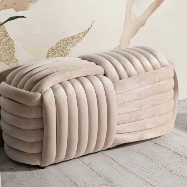 Banc en tissu Softy 90 x 45 x 45 cm - MAURO FERRETTI