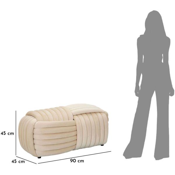Banc en tissu Softy 90 x 45 x 45 cm - MAU-0470