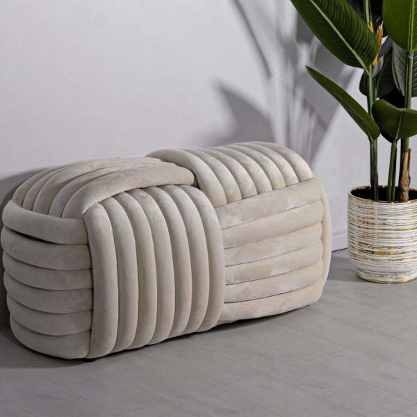 Banc en tissu Softy 90 x 45 x 45 cm - MAURO FERRETTI