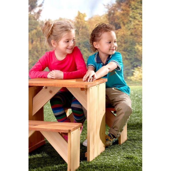 Bancs et table pour enfant ZidZed en cèdre - PRA-0108