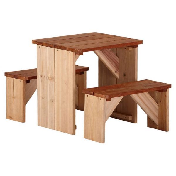 Bancs et table pour enfant ZidZed en cèdre