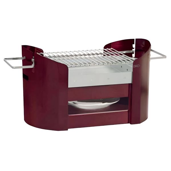Barbecue Foxy rouge avec chauffe-assiettes