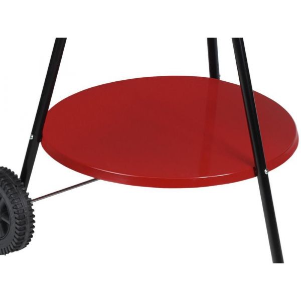 Barbecue à charbon sur roulettes camping (surface cuisson 42cm) Barbecue à charbon sur roulettes camping surface cuisson