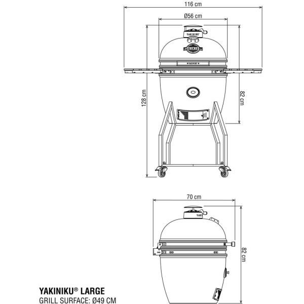 Barbecue grill Kamado en céramique haut de gamme (porte clés et gourde offerts) - YAK-0113