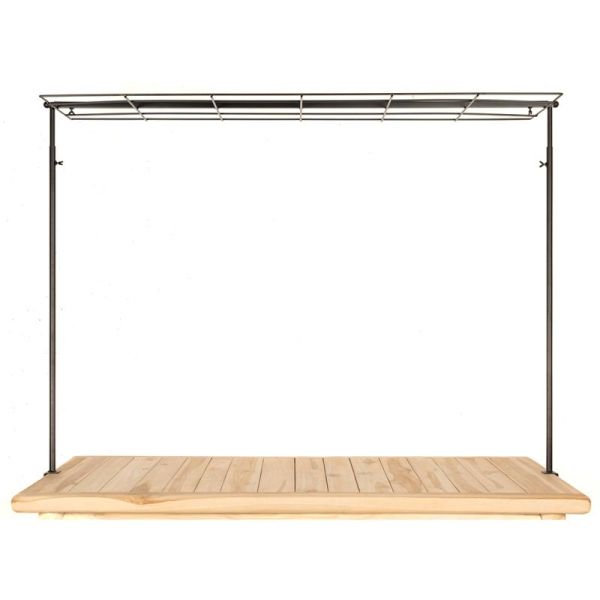 Barre étagère pour décoration de table en métal noir - AUB-6631