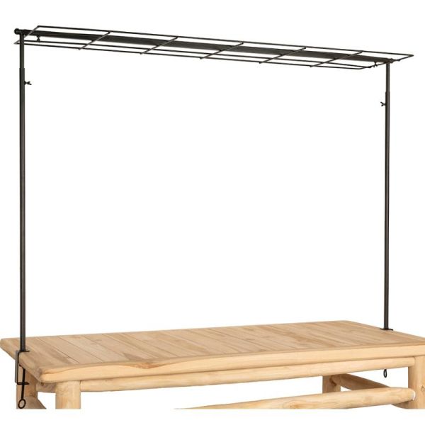 Barre étagère pour décoration de table en métal noir