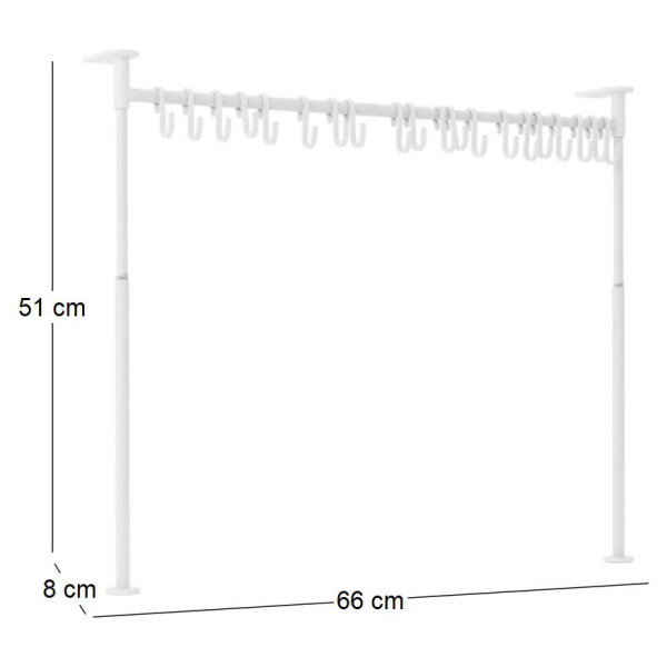 Barre suspension ustensiles de cuisine 20 crochets Anywhere - 12