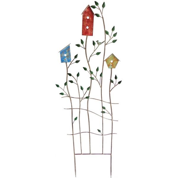 Barrière déco de jardin maisons colorées