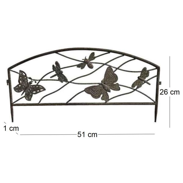 Barrière de jardinière décorative Papillons 51 x 1 x 26 cm - LA GRANDE PRAIRIE