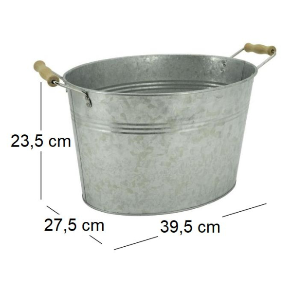 Bassine en acier galvanisé vintage - AUB-6544